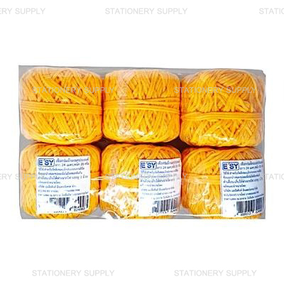 E'sy เชือกร่มถัก 24 เมตร x 20 กรัม สีเหลืองทอง (แพ็ค6ม้วน)