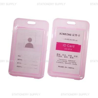 กรอบพลาสติกใส่บัตรแนวตั้ง DX-814 สีชมพู