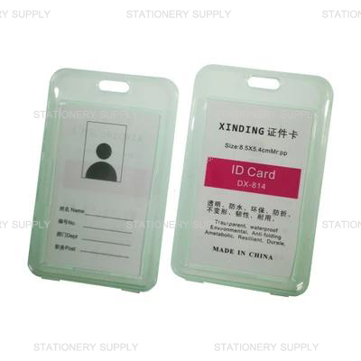 กรอบพลาสติกใส่บัตรแนวตั้ง DX-814 สีเขียว