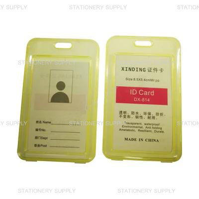 กรอบพลาสติกใส่บัตรแนวตั้ง DX-814 สีเหลือง