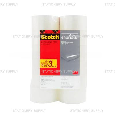 Scotch เทปโอพีพี สีใส  2 นิ้ว x 40 ม. No.3609 (9ม้วนแถม3ม้วน)