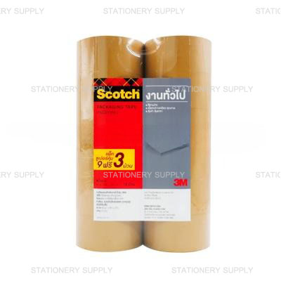 Scotch เทปโอพีพี สีน้ำตาล 2 นิ้ว x 40 ม. No.3609 (9ม้วนแถม3ม้วน)