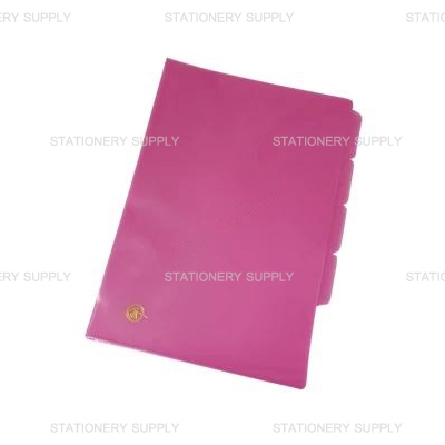 แฟ้มซอง A4 3 ชั้น สีชมพู